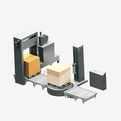 Línea automática de embalaje, embalaje y flejado de paletas para cajas o cajas de cartón XKC-1
