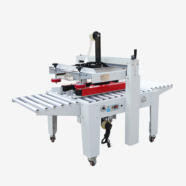 Máquina de embalaje de caja de cartón con cinta adaptativa de alta calidad FXJ-5050As